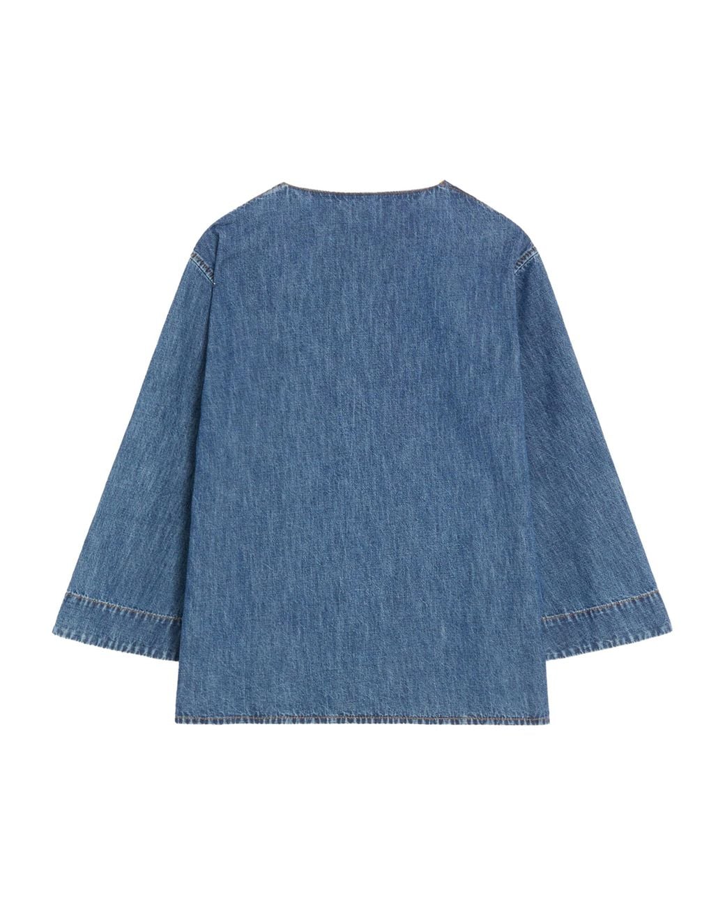 Valentino Blue Denim V-Neck Shirt