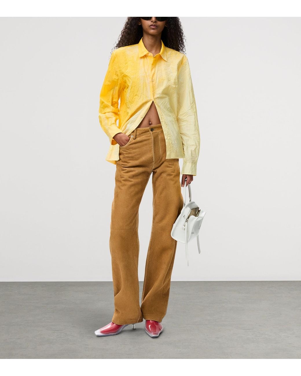 Loewe Yellow Cotton-Blend Dyed Shirt