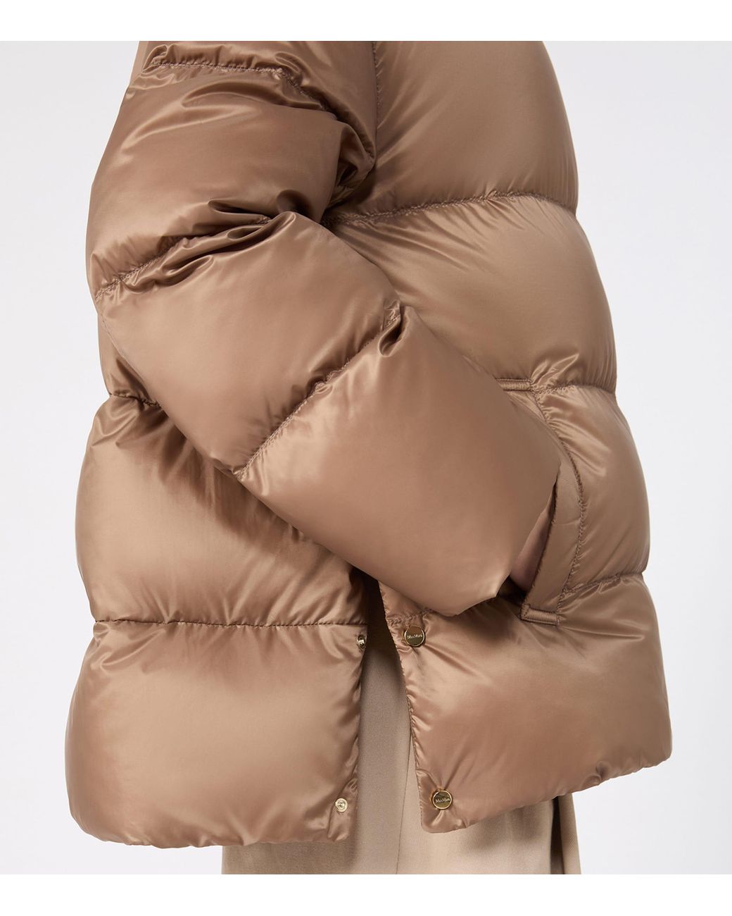 Max Mara Brown High-Neck Puffer Jacket