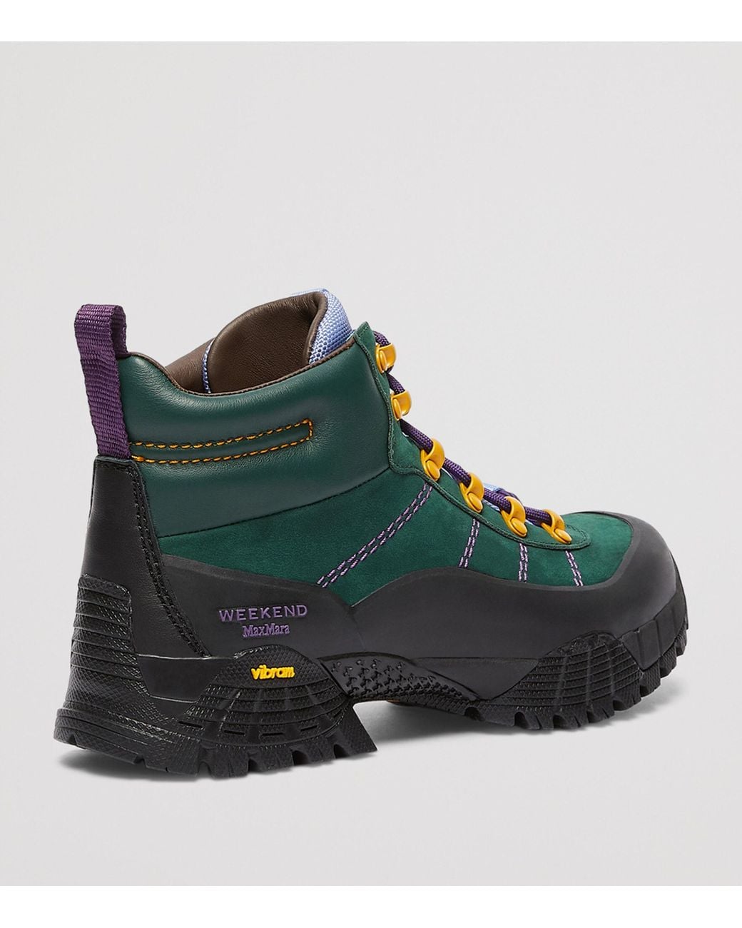 Weekend by Maxmara Green Suede Hiking Ankle Boots