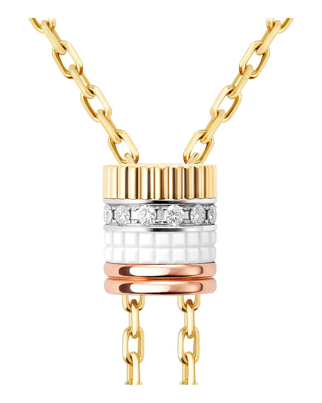 Boucheron Metallic Mixed And Diamond Quatre Edition Necklace