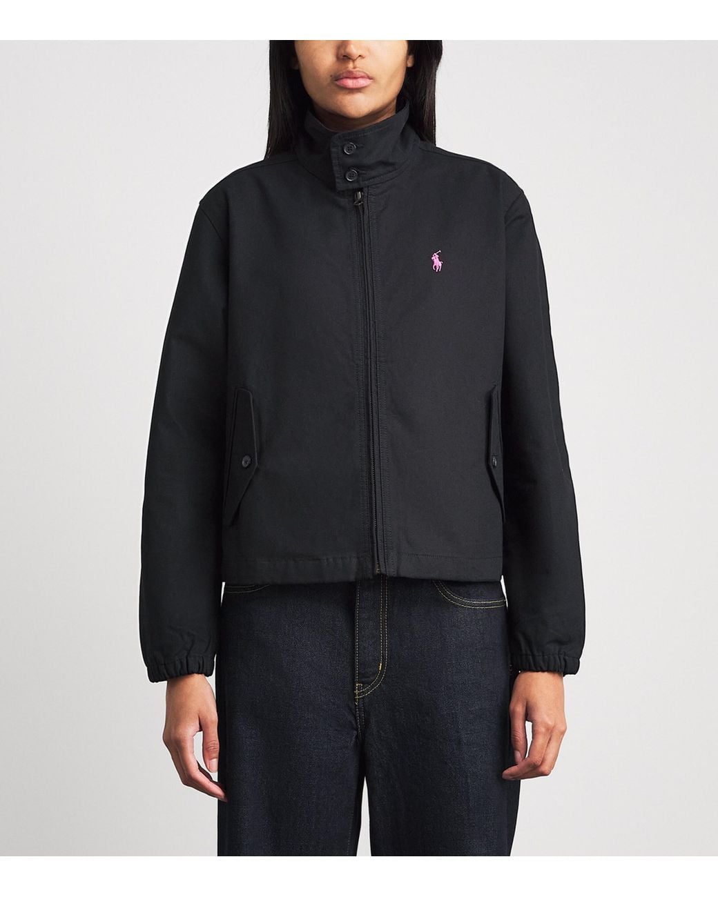 Polo Ralph Lauren Black Cotton Pony Windbreaker Jacket