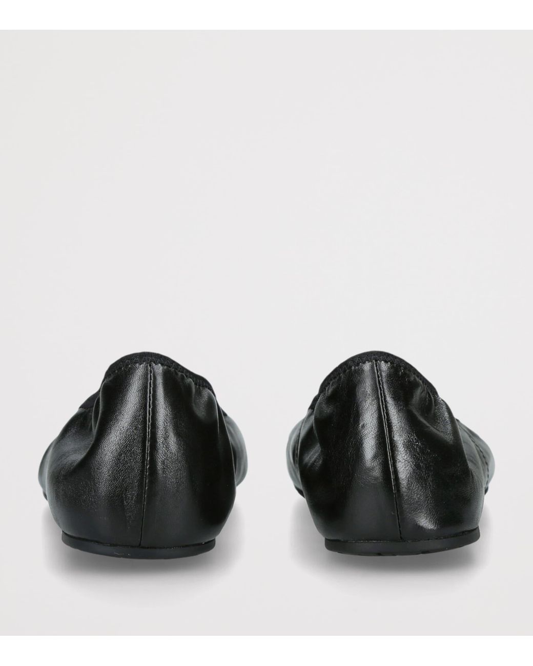 Tory Burch Black Leather Reva Travel Ballet Flats