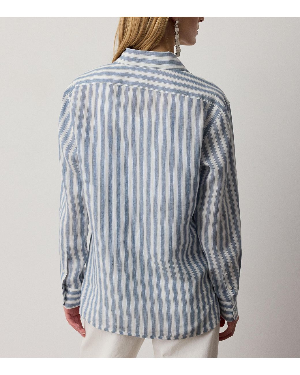 Ralph Lauren Blue Linen Capri Shirt