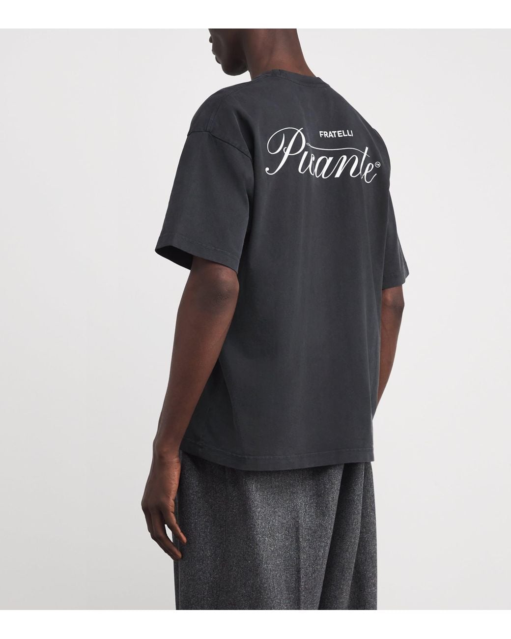 Picante Black Organic Cotton Tailor Logo T-Shirt for men