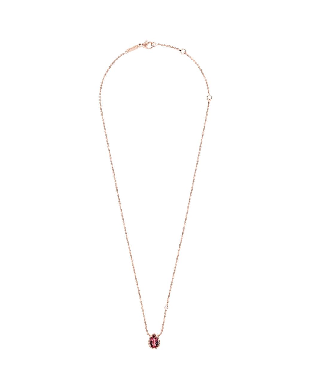 Boucheron White Extra Small Rose, Diamond And Garnet Serpent Bohème Motif Necklace