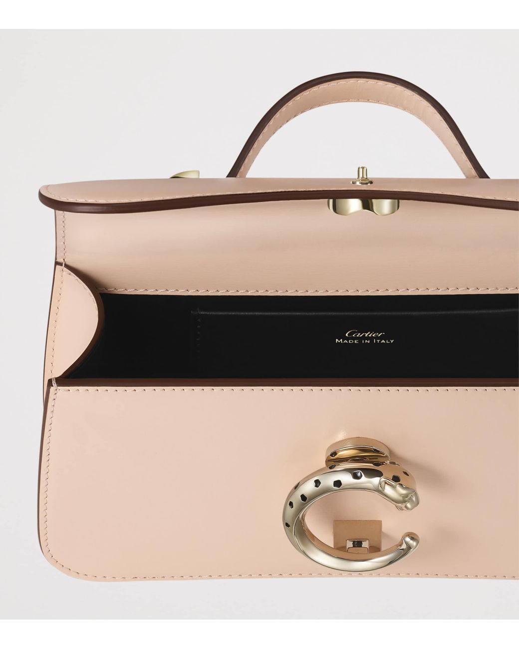 Cartier Natural Leather Panthère De Top-Handle Bag