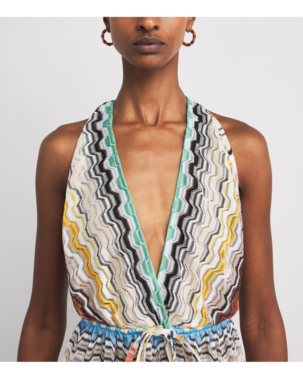 Missoni Multicolor Geometric Halter Playsuit