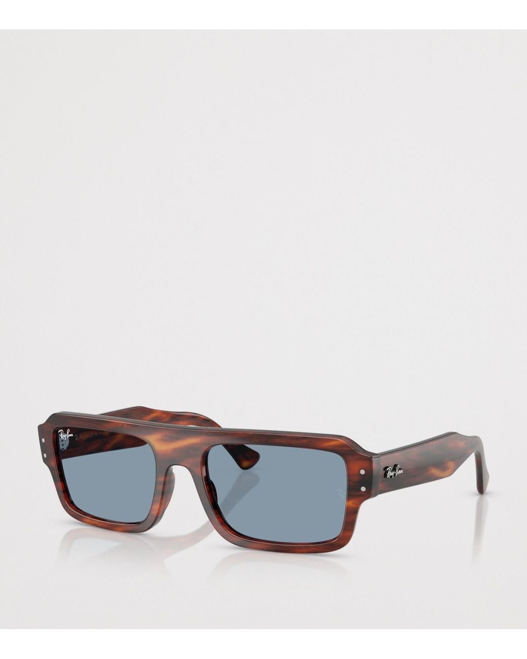 Ray-Ban Blue Tortoiseshell Flacko Rectangular Sunglasses