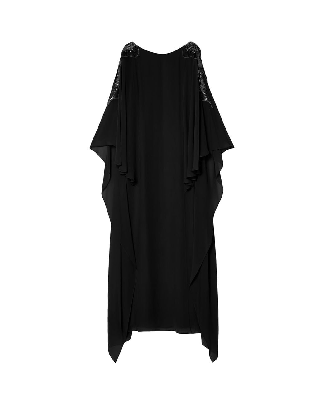 Marina Rinaldi Black Embellished Caped Gown