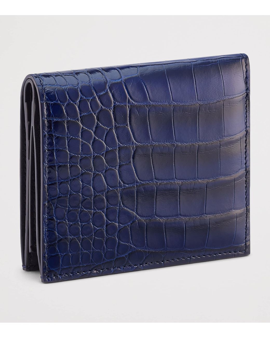 BVLGARI Blue Alligator Leather Serpenti Forever Compact Wallet
