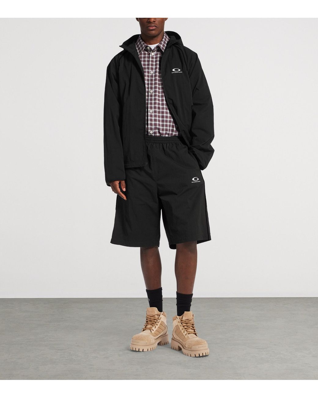 Balenciaga Black Loop Sports Icon Track Shorts for men