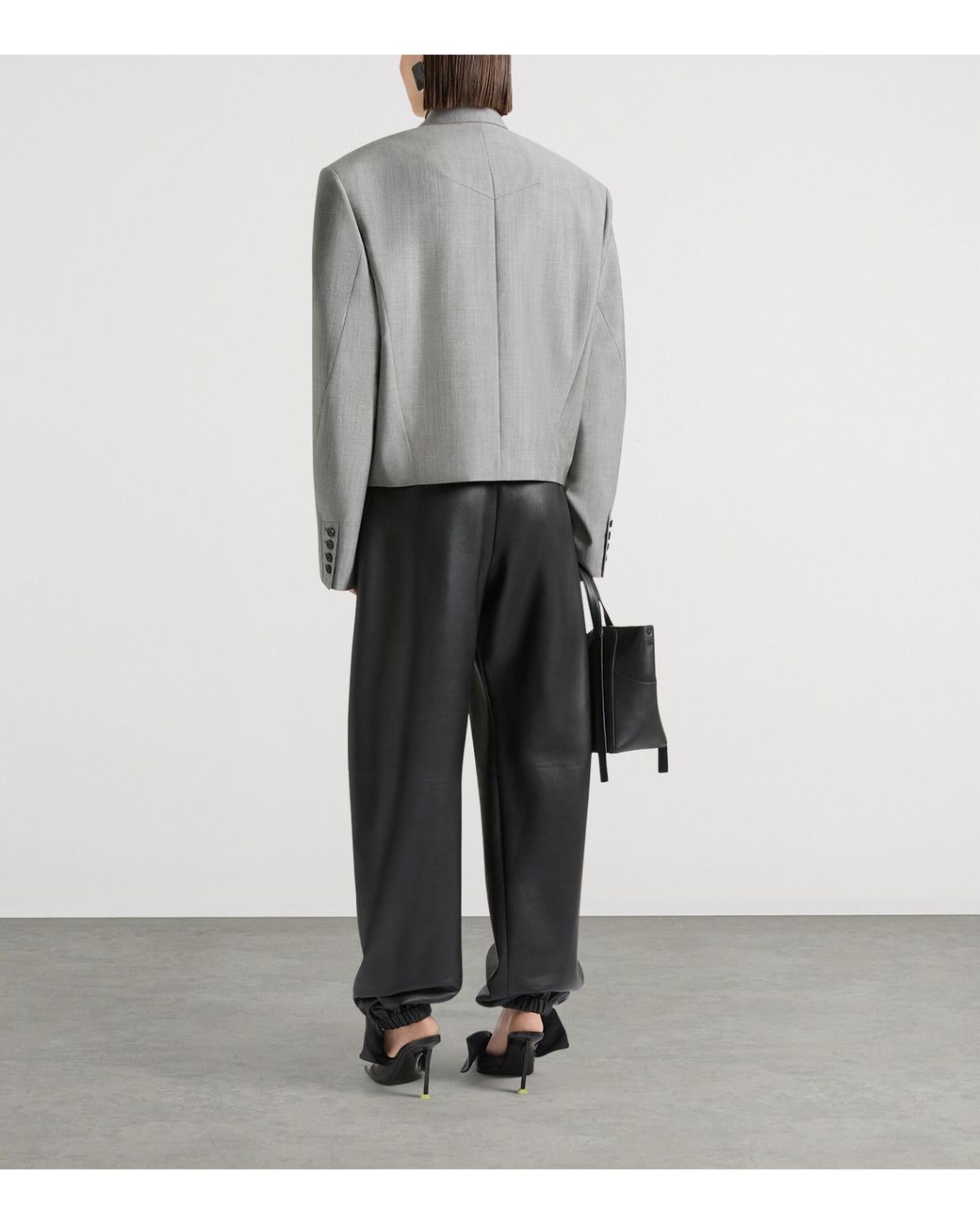 Givenchy Gray Wool-Mohair Cropped Blazer