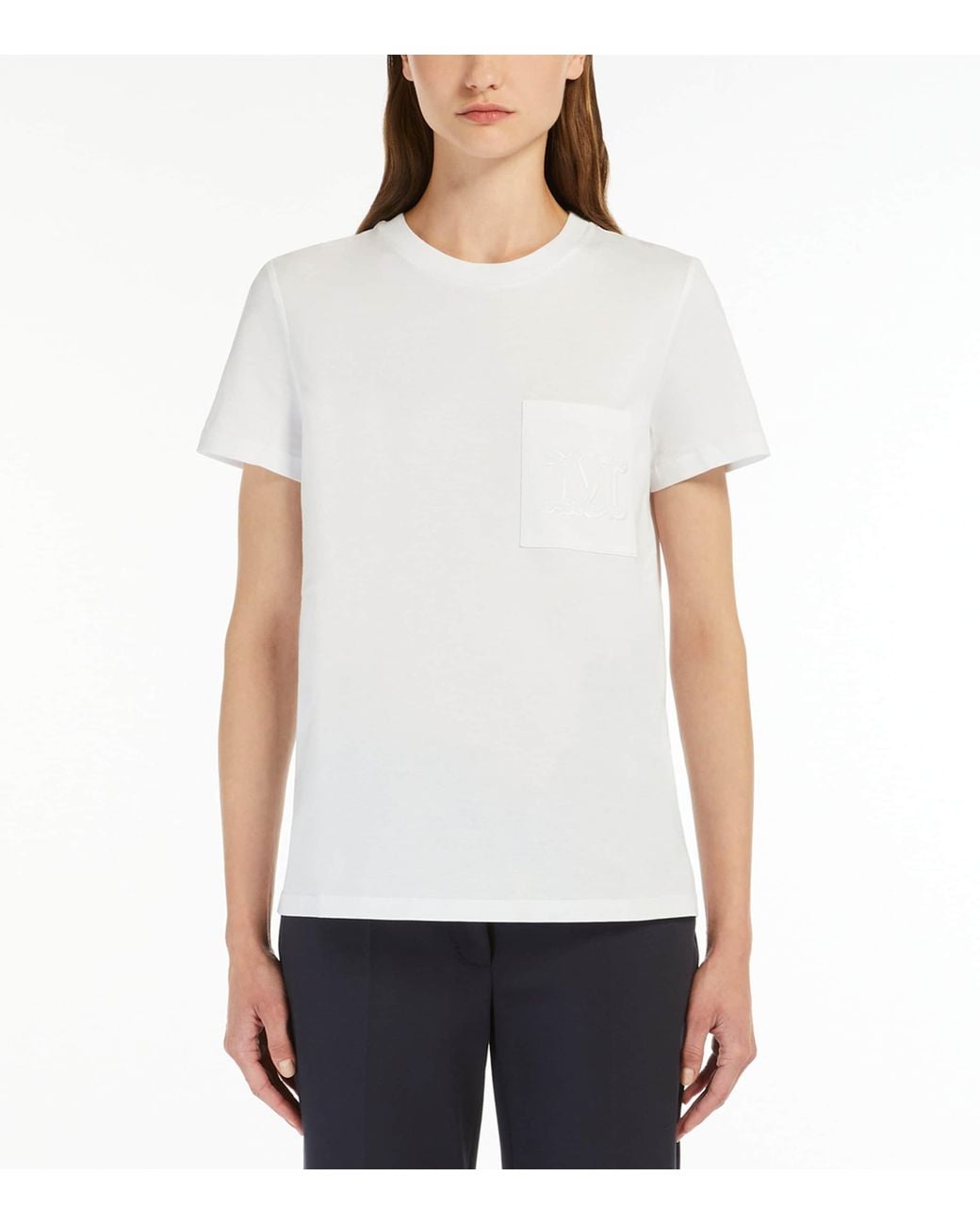 Max Mara White Cotton Logo T-Shirt