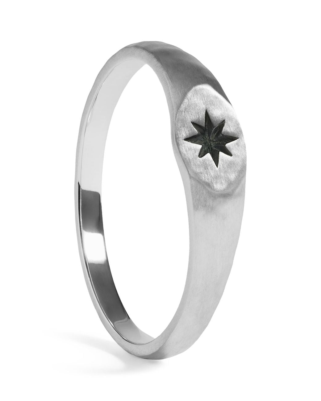Monica Vinader Metallic Sterling Guiding Star Signet Ring for men