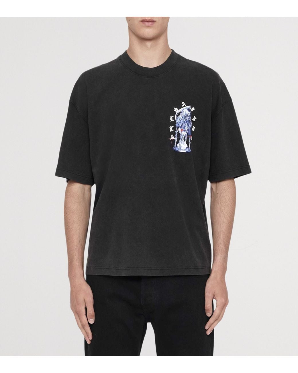 AllSaints Black Cotton Timer T-Shirt for men