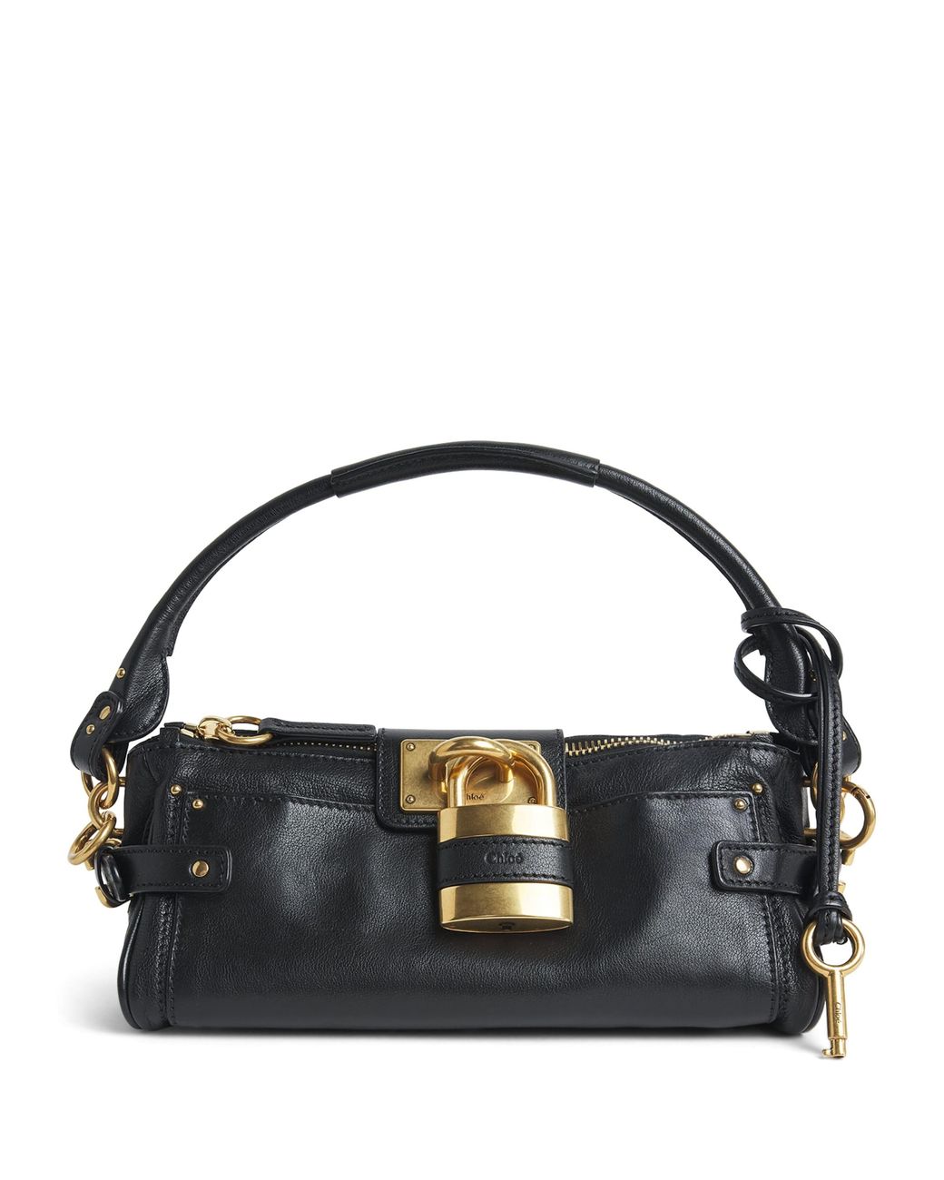 Chloé Black Small Leather Paddington Top-Handle Bag