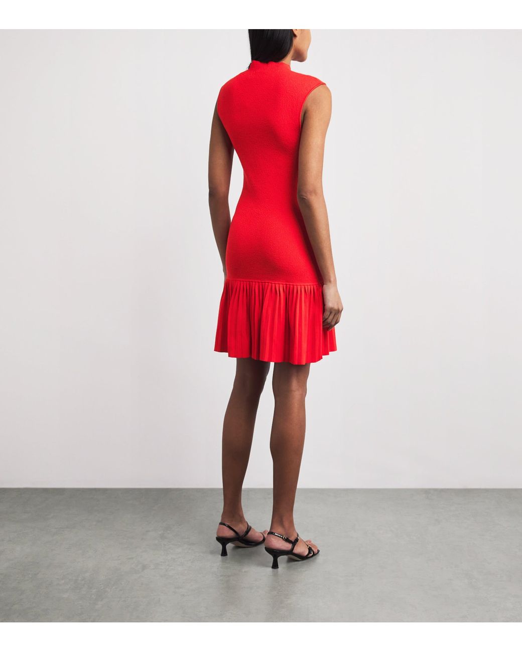 Claudie Pierlot Red Knitted High-Neck Mini Dress