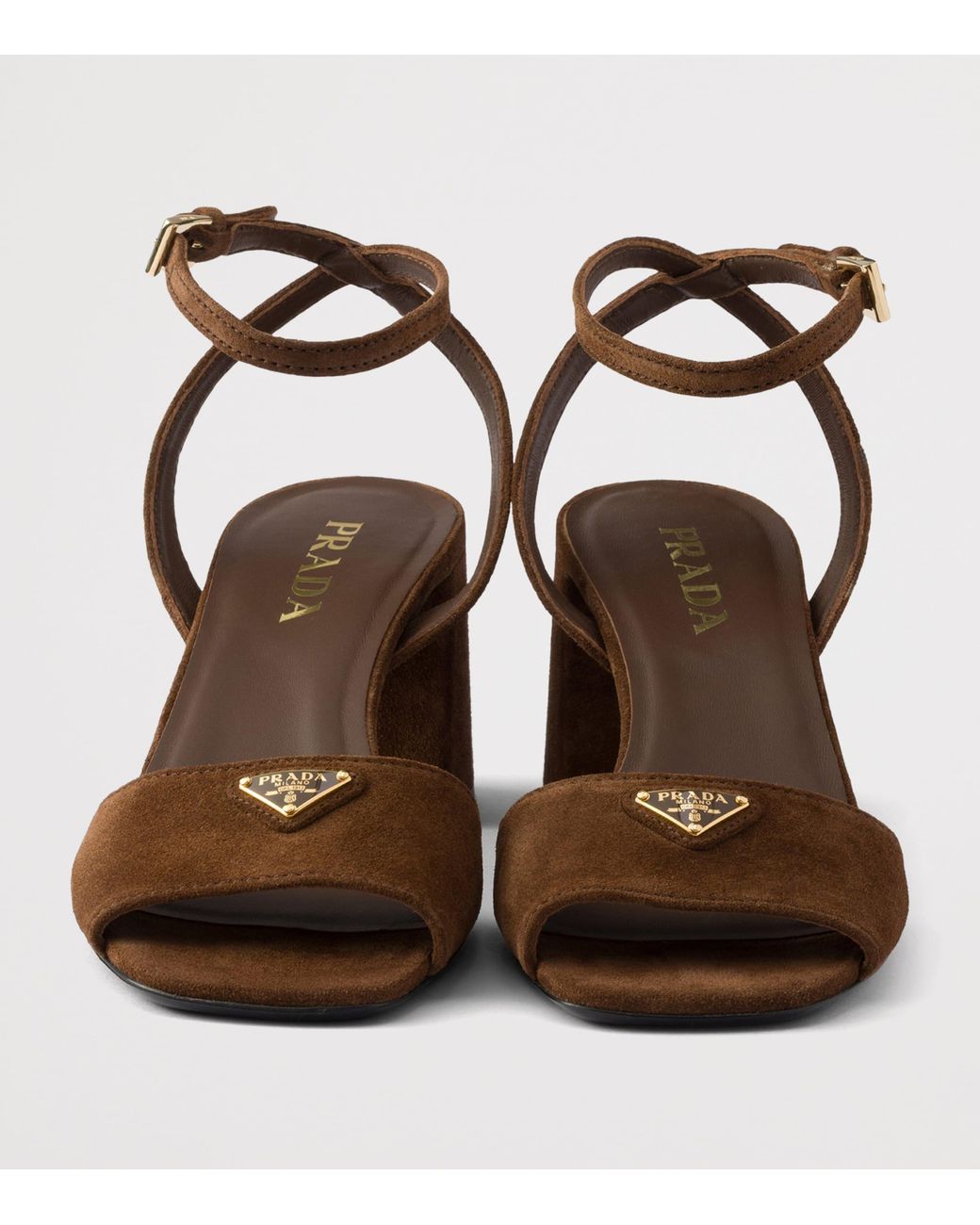 Prada Brown Suede Heeled Sandals 55