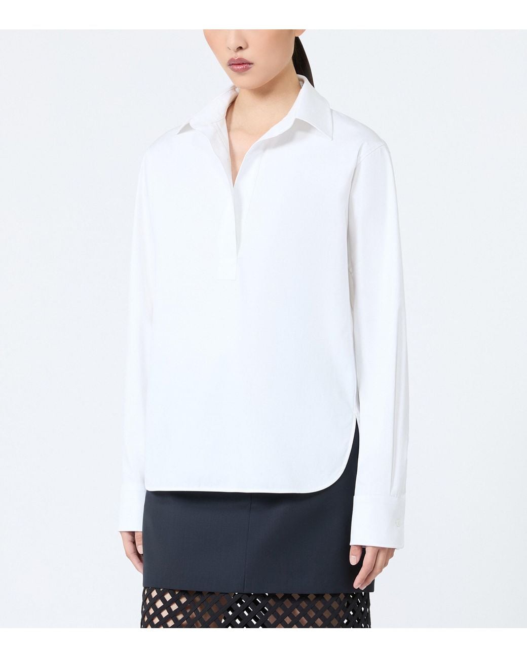 Max Mara White Stretch-Cotton Shirt