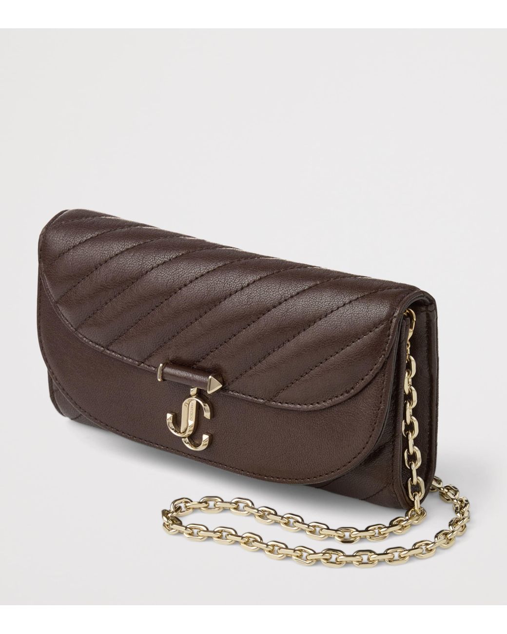 Jimmy Choo Brown Curve Wallet On Chain