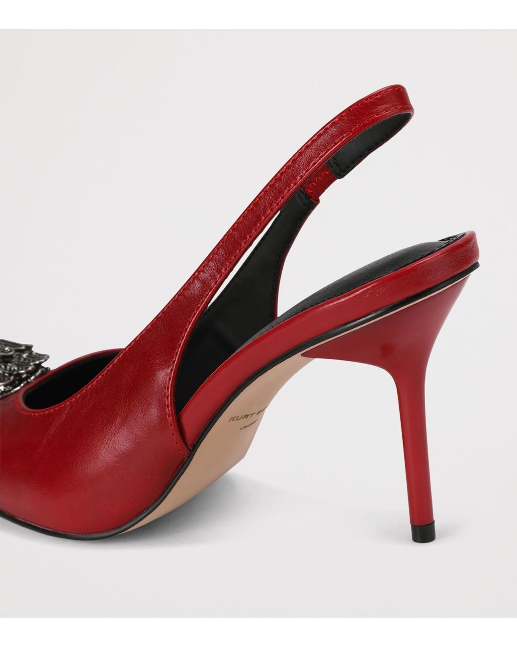 Kurt Geiger Red Leather Belsize Eagle Slingback Heels