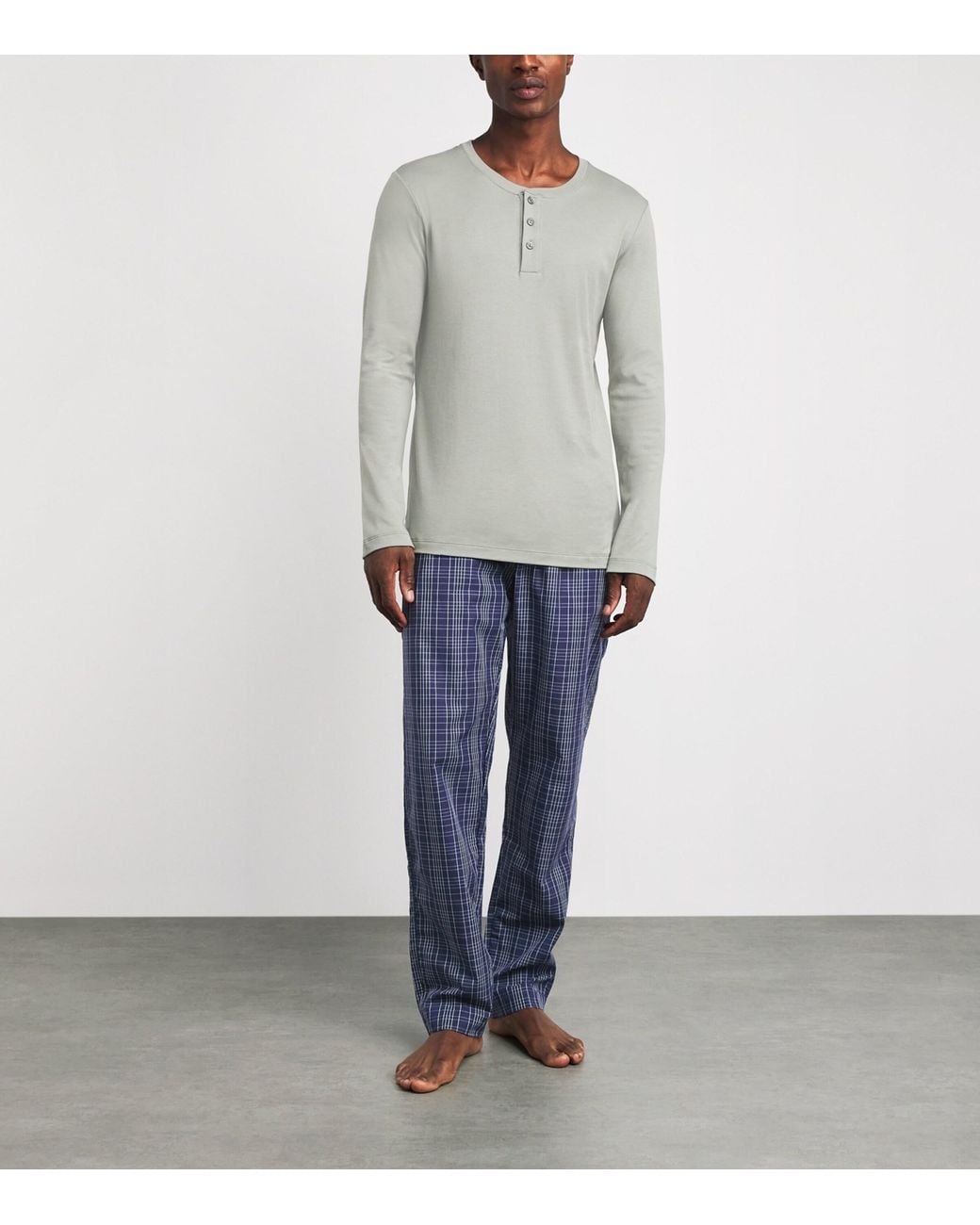 Hanro Blue Cotton Night & Day Pyjama Bottoms for men