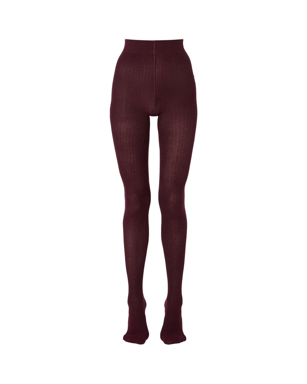 Max Mara Purple Stretch-Cotton Rib-Knit Tights