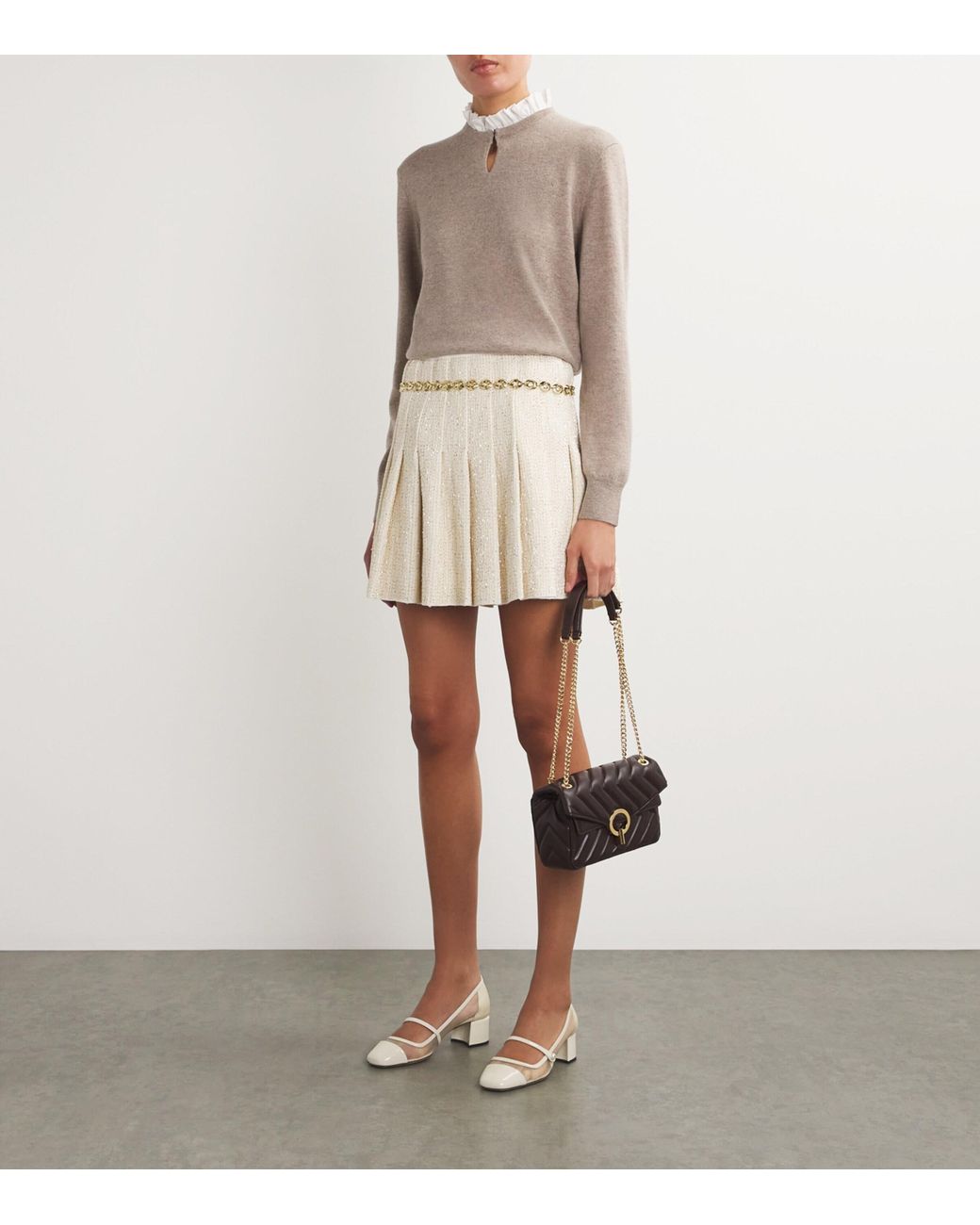 Sandro White Monogram Chain Belt