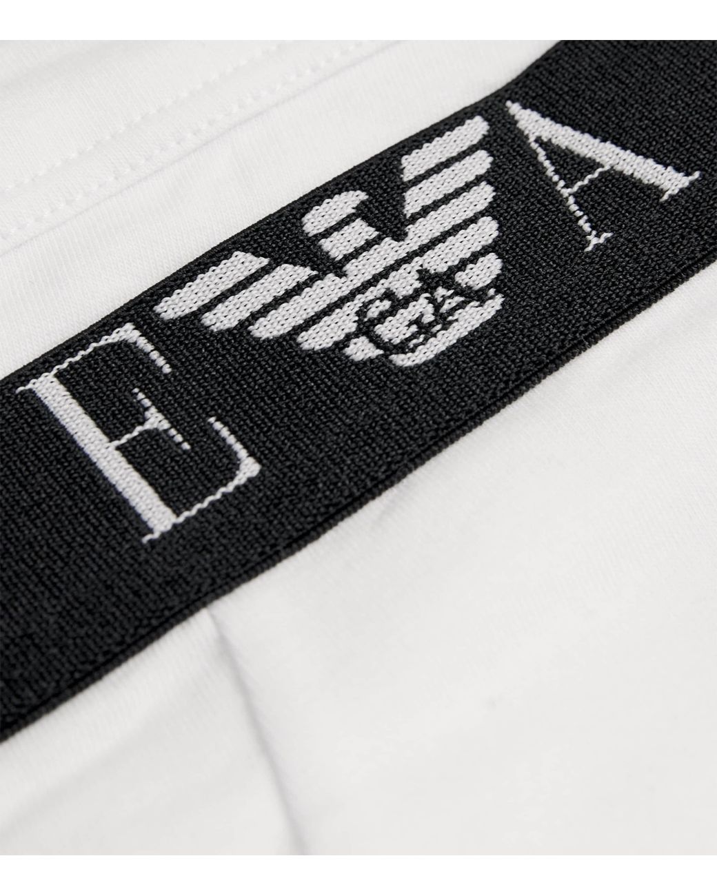 Emporio Armani White Stretch-Cotton Logo Trunks for men