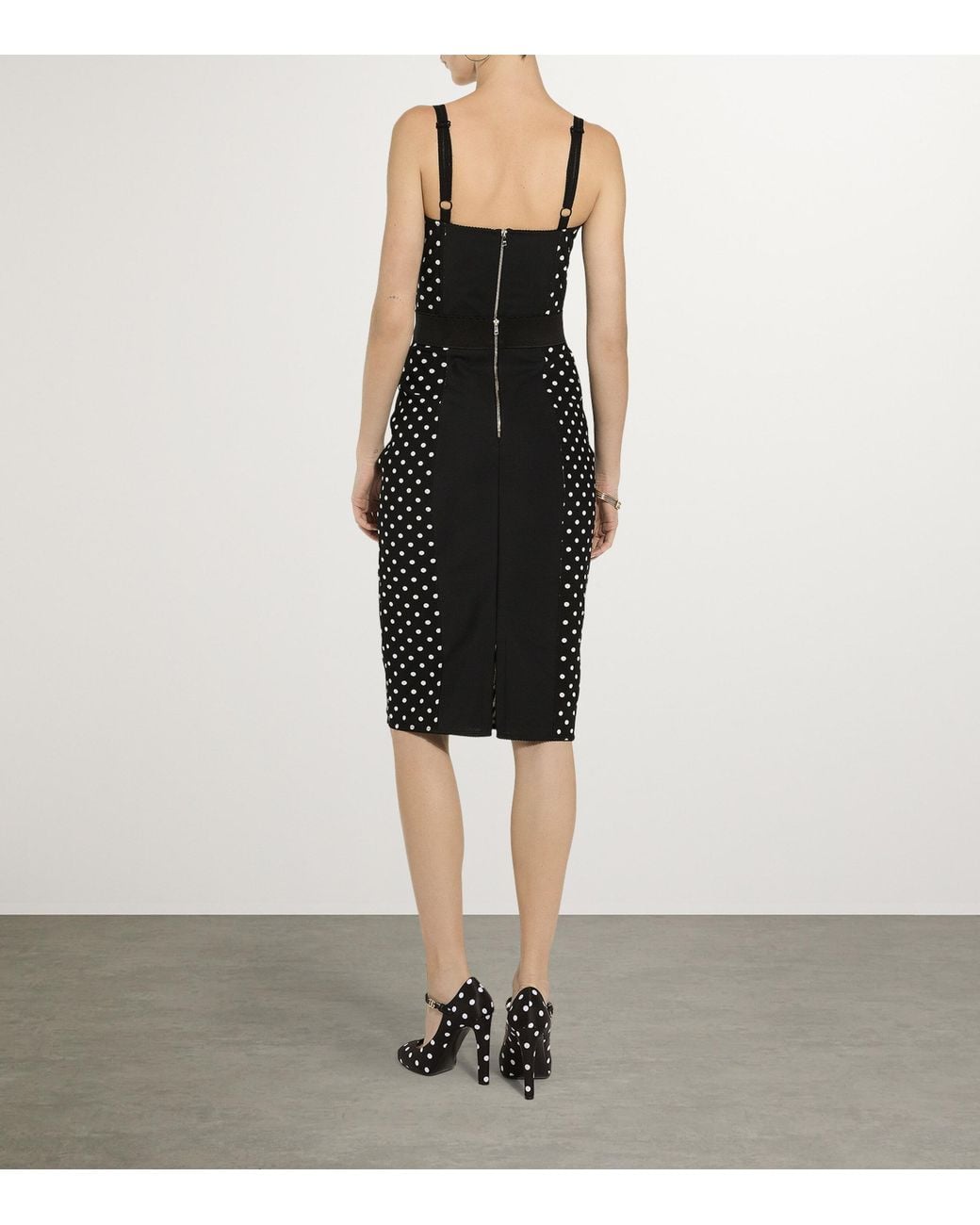 Dolce & Gabbana Black Polka-Dot Marquisette Corset Top