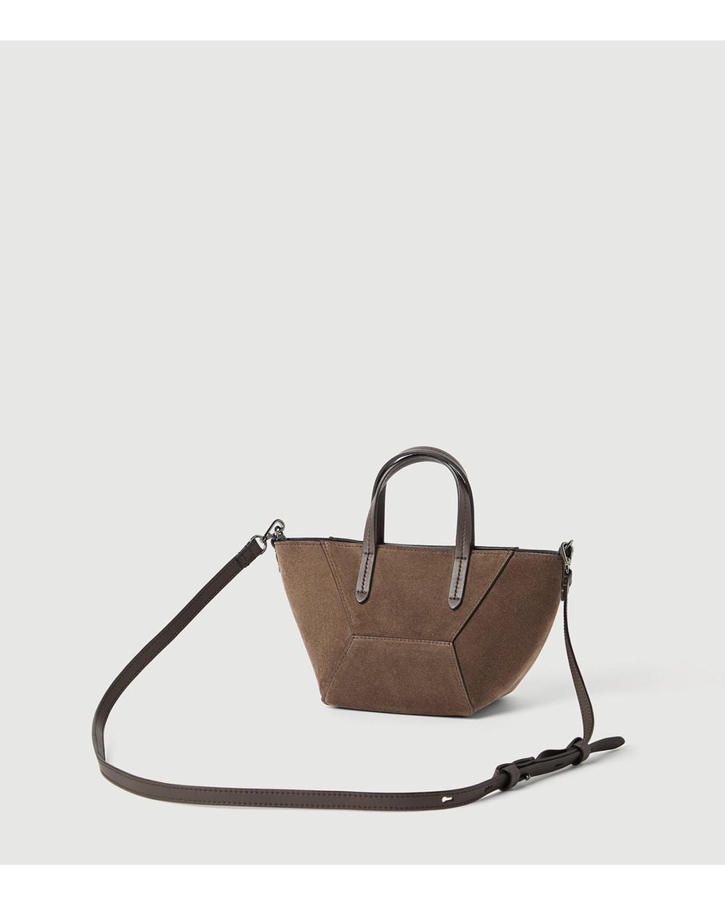 Brunello Cucinelli Brown Mini Suede Bc Duo Tote Bag