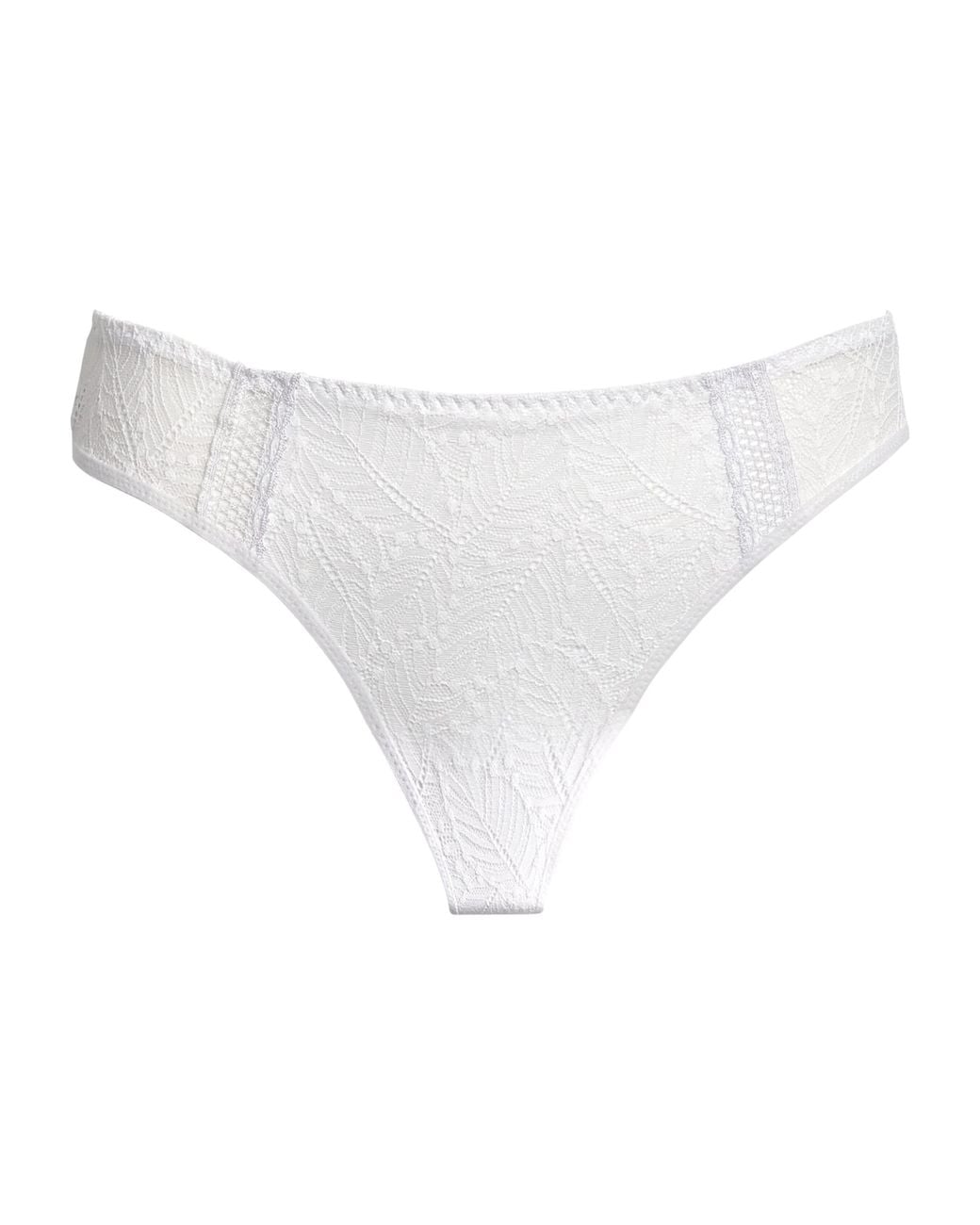 Simone Perele White Lace-Trim Comète Briefs