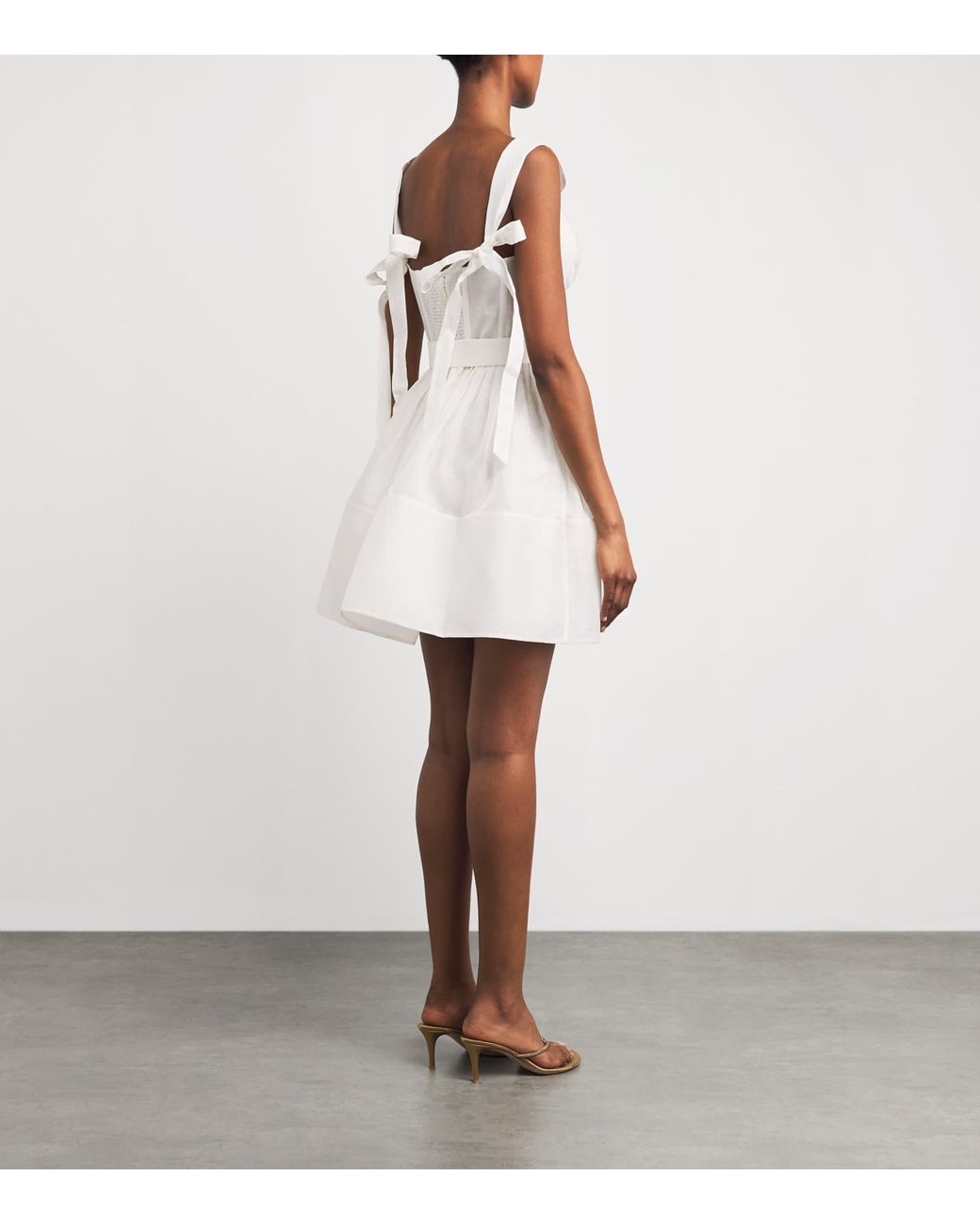 Zimmermann White Linen-Silk Belted Mini Dress