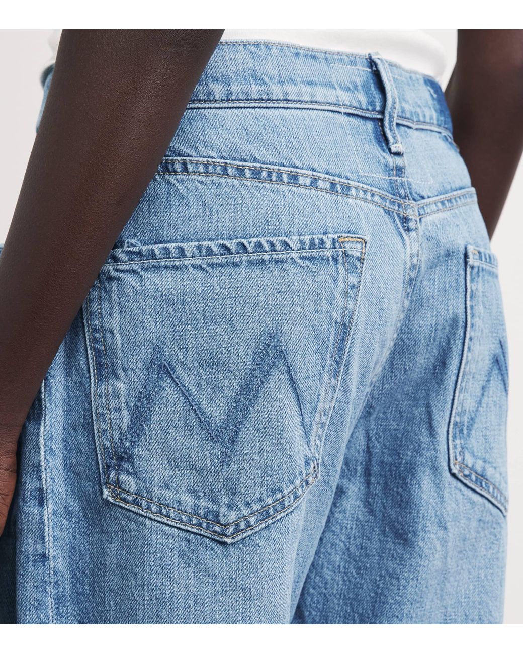 Mother Blue The Half-Pipe Ankle-Cuff Jeans