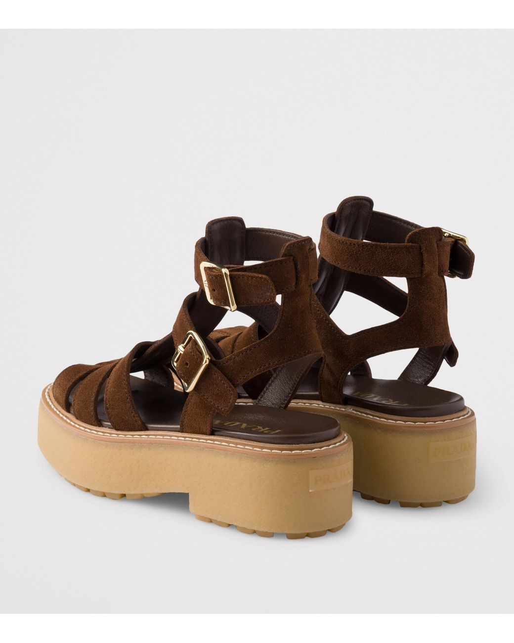Prada Brown Suede Gladiator Sandals 55