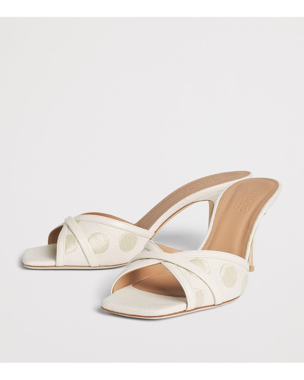 Malone Souliers Metallic Raffia-Leather Perla Mules 70