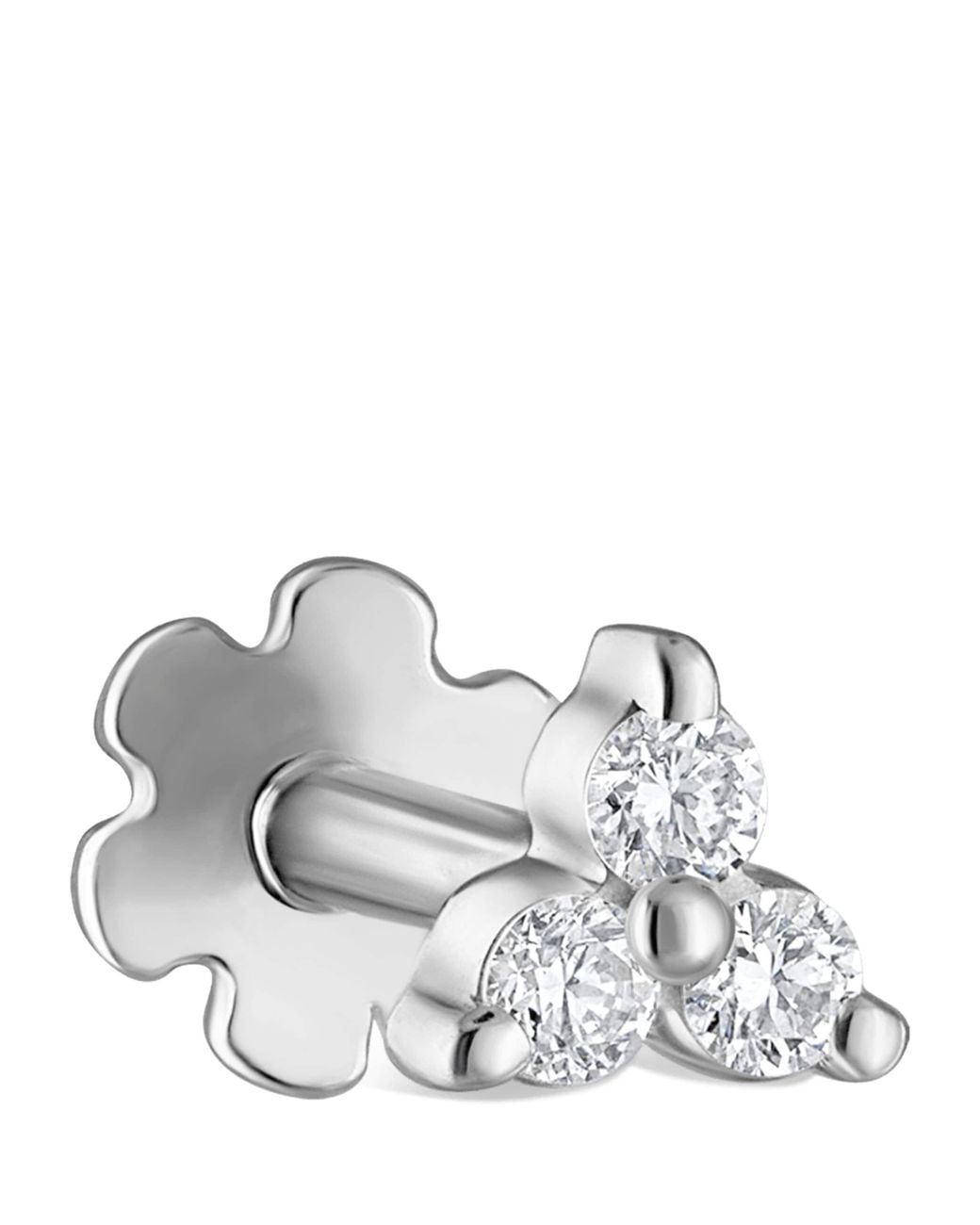 Maria Tash Gray Diamond Trinity Threaded Stud Earring
