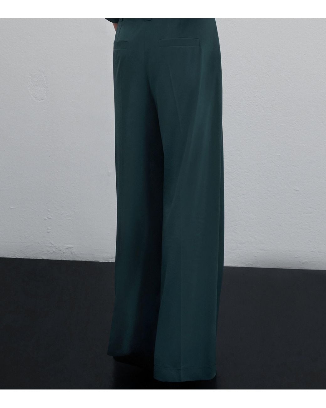 Marella Green Jersey Wide-Leg Trousers