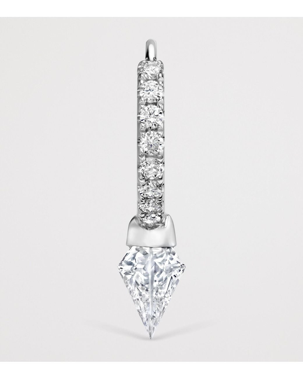 Maria Tash White Silhouette Diamond Short Spike Eternity Single Hoop Earring
