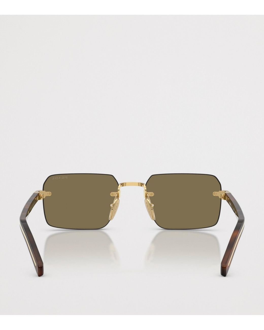 Prada Green Rimless Rectangle Sunglasses for men