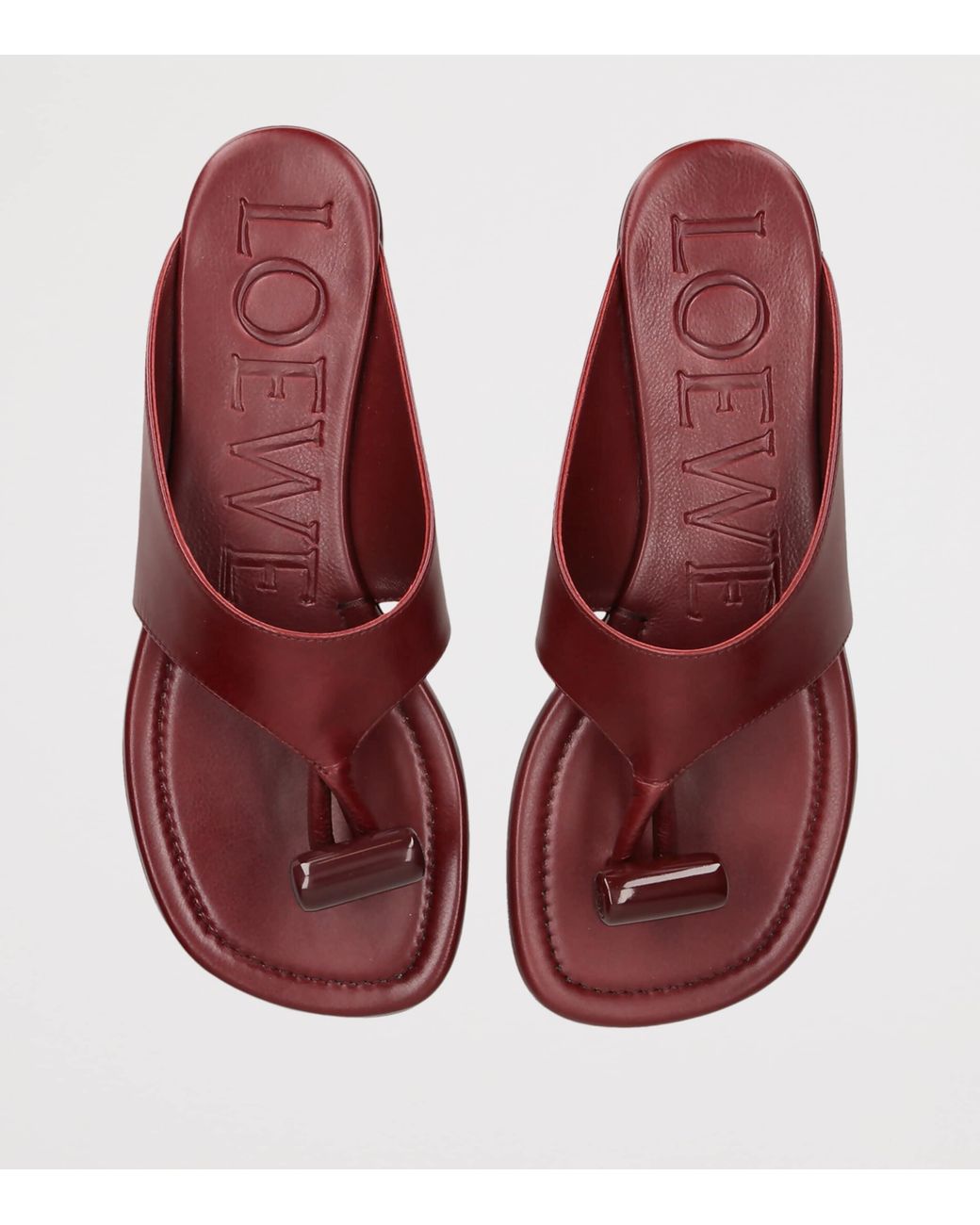 Loewe Brown Leather Toggle Sandals