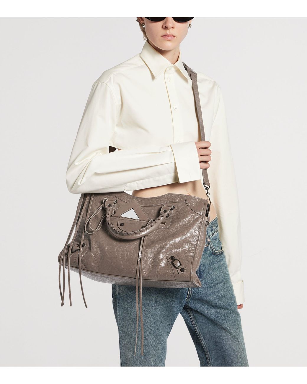 Balenciaga Brown Medium Leather Le City Top-Handle Bag