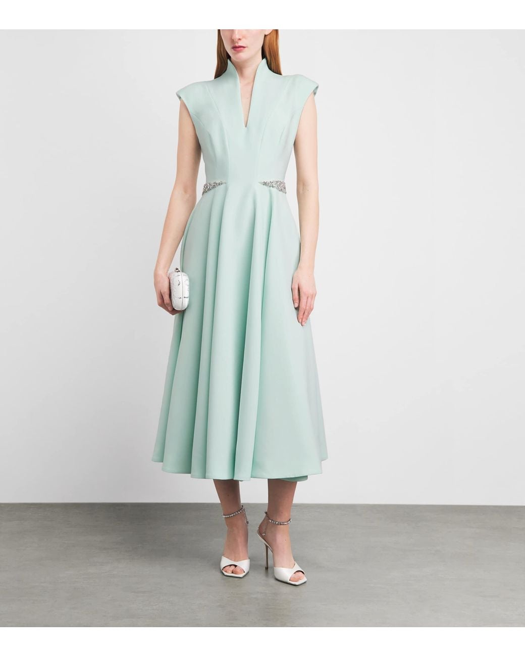 Sabina Bilenko Blue Crepe Erica Midi Dress