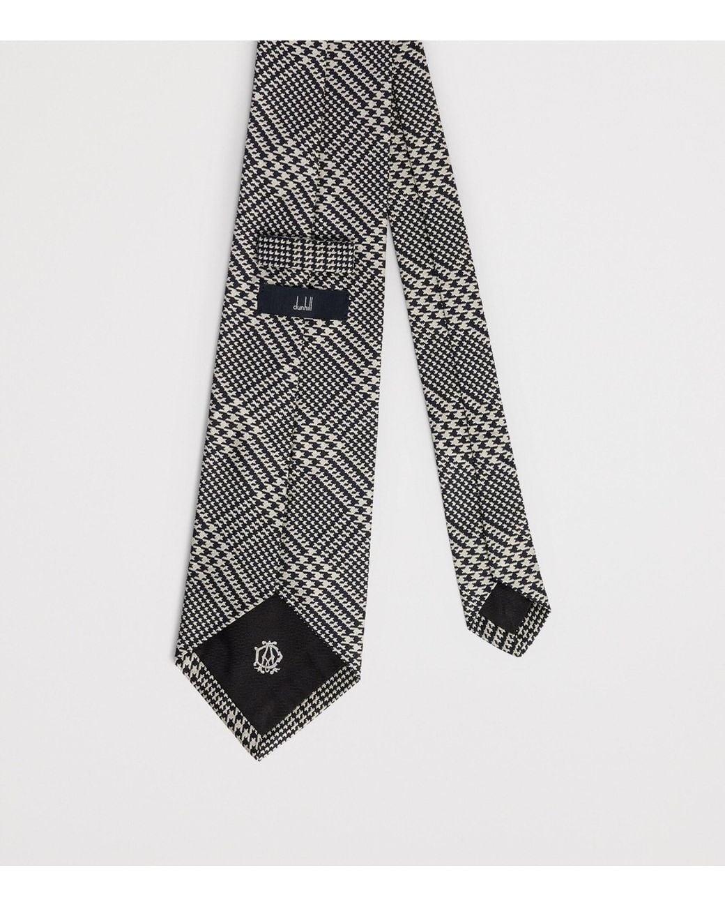 Dunhill Gray Silk Printed Tie for men