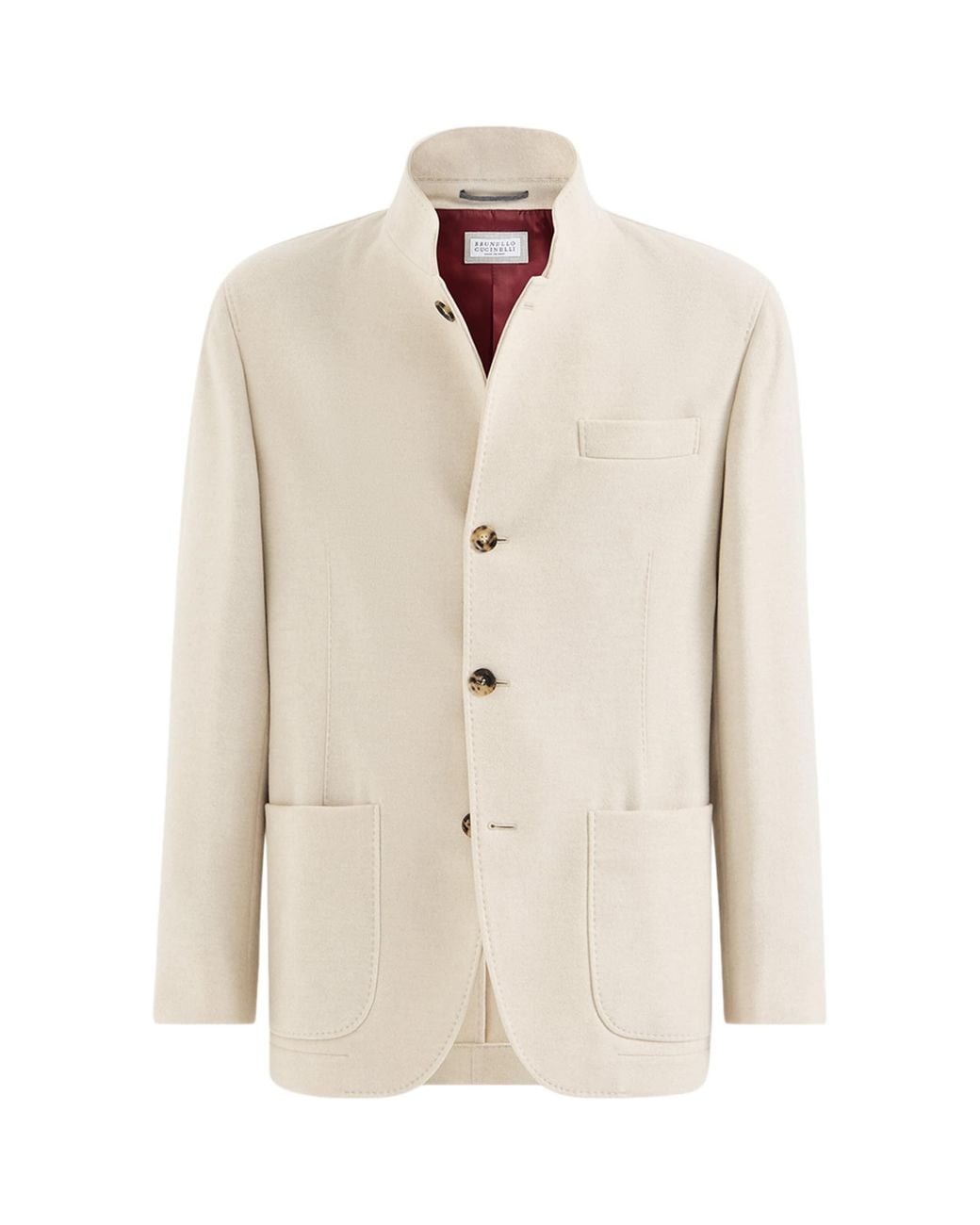 Brunello Cucinelli White Cashmere Water-Resistant Coat for men