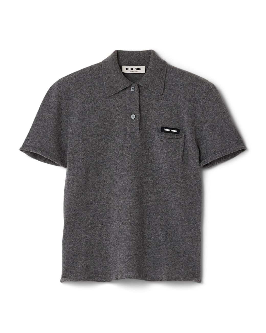 Miu Miu Black Cashmere Logo Polo Shirt