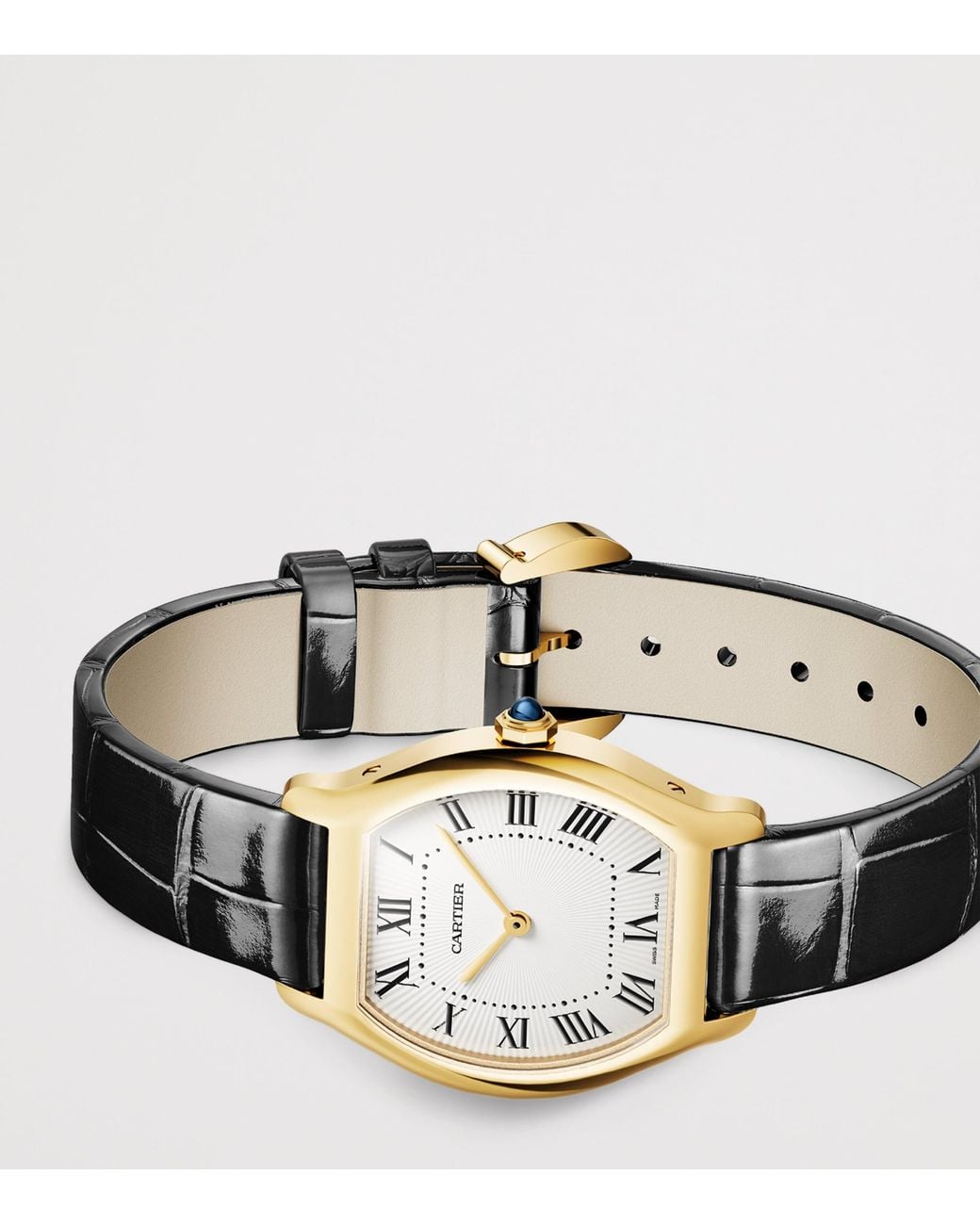 Cartier Metallic And Diamond Tortue Watch