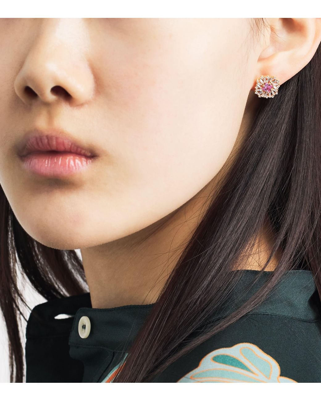 Suzanne Kalan Pink Sapphire And Diamond Flower Stud Earrings