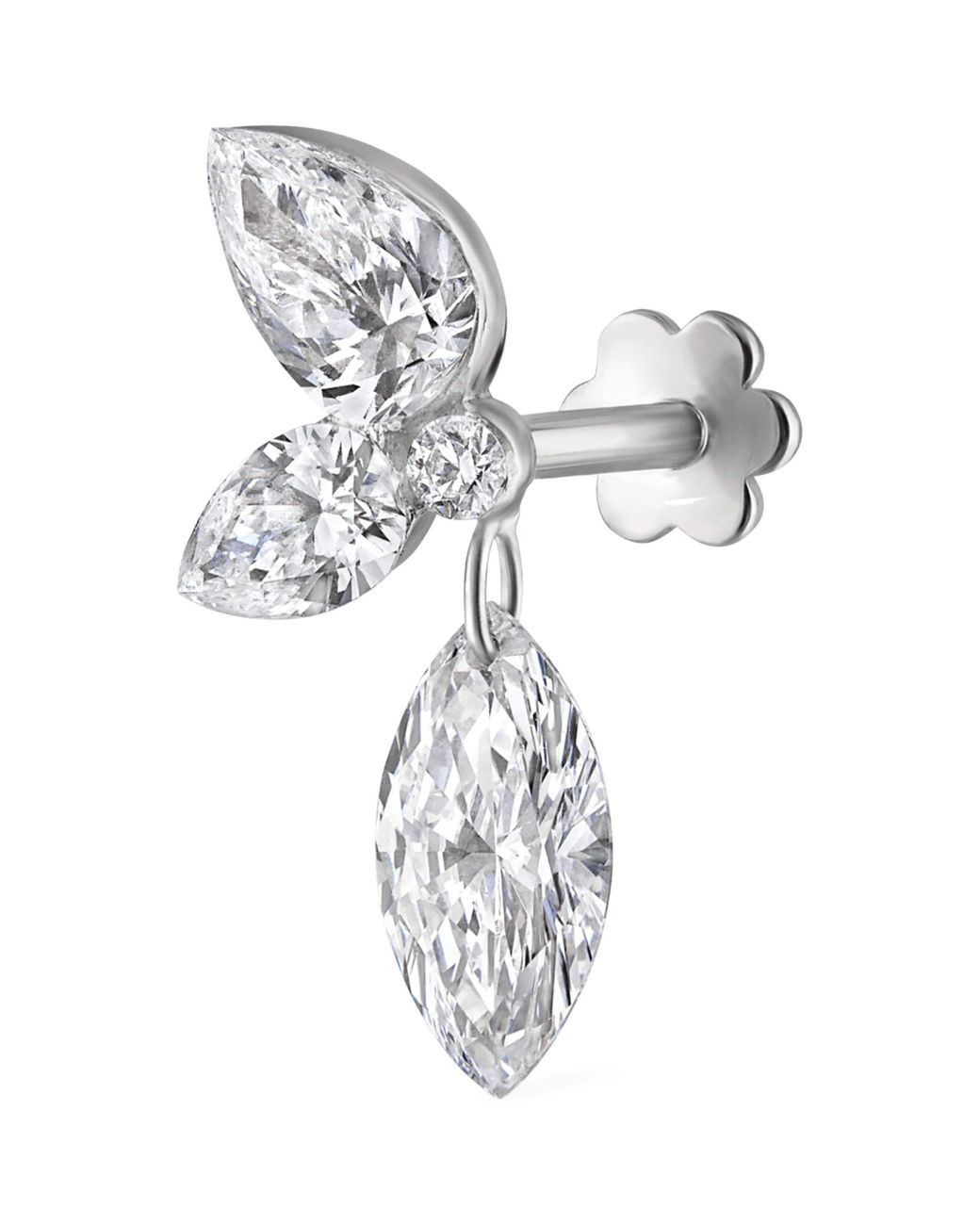 Maria Tash Metallic Grand Marquise Pear Diamond Echo Earring